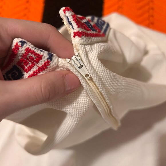 1960s MOD amy adams knits 60s mod embrodiered stripe hippie white dress! - Picture 16 of 16